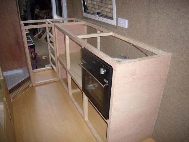 Built Kitchen Units For Oven Grill Hob And Sink Campervan