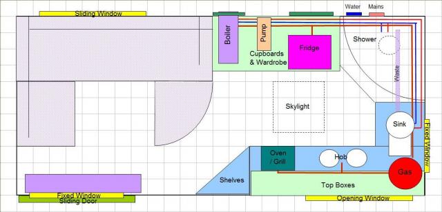 Plan Layout | Campervan Conversion - Campervan Conversion ... home wiring plan example 